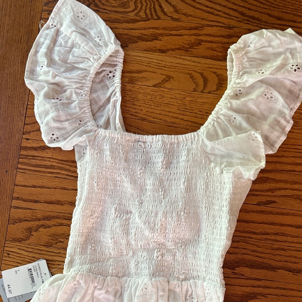 Angie White Eyelet Ruffle Dress for teen size small - Picture 5 of 6
